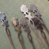 Set of six vintage teaspoons | Vintage alpacca silver teaspoons | Vintage teaspoons | Rose teaspoon set | Vintage alpacca teaspoons