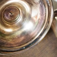 Set of two vintage candlesticks | Silver plated candle holders | Bulldog candlesticks | Vintage candle holders | Dog home decor