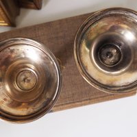 Set of two vintage candlesticks | Silver plated candle holders | Bulldog candlesticks | Vintage candle holders | Dog home decor