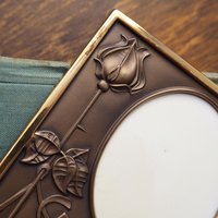 Vintage bronze photo frame | Jorma Laine Bronze Finland | Christening picture frame | Vintage picture frame | Made in Finland