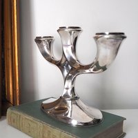 Vintage alpacca candelabra | Alpacca silver candelabra | Three arm candlestick holder | Vintage candelabrum