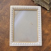 Vintage photo frame | Vintage brass and white photo frame | Brass picture frame | Vintage Jyden picture frame | Danish photo frame