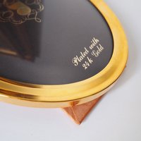 Vintage gold plated photo frame | Oval gold plated photo frame | Danish picture frame | Vintage Jyden picture frame | Oval photo frame