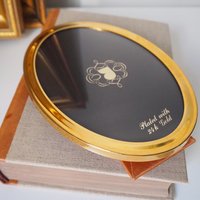 Vintage gold plated photo frame | Oval gold plated photo frame | Danish picture frame | Vintage Jyden picture frame | Oval photo frame