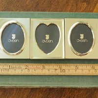 Set of three vintage picture frames | Tiny photo frames | Danish picture frames | Vintage brass picture frames | Small Jyden photo frames