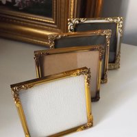 Set of four vintage photo frames | Vintage square picture frames | Set of four floral vintage frames | Mismatched vintage frames