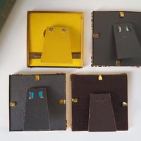 Set of four vintage photo frames | Vintage square picture frames | Set of four floral vintage frames | Mismatched vintage frames