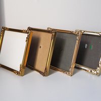 Set of four vintage photo frames | Vintage square picture frames | Set of four floral vintage frames | Mismatched vintage frames
