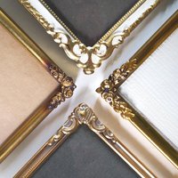 Set of four vintage photo frames | Vintage square picture frames | Set of four floral vintage frames | Mismatched vintage frames