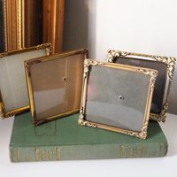Set of four vintage photo frames | Vintage square picture frames | Set of four floral vintage frames | Mismatched vintage frames