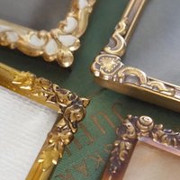 Set of four vintage photo frames | Vintage square picture frames | Set of four floral vintage frames | Mismatched vintage frames