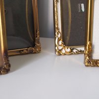 Set of four vintage photo frames | Vintage square picture frames | Set of four floral vintage frames | Mismatched vintage frames