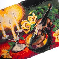 Vintage wall hanging | Vintage violin tapestry | Thick wall tapestry | Cottage core wall hanging | Vintage tapestry | Retro wall hanging