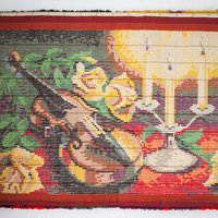 Vintage wall hanging | Vintage violin tapestry | Thick wall tapestry | Cottage core wall hanging | Vintage tapestry | Retro wall hanging