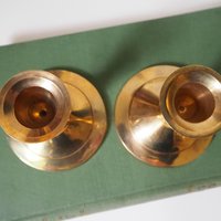 Pair of vintage candlestick holders | Brass candlestick holders | Simple brass candlestick holders | Brass candle holders