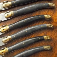 Set of six vintage steak knives | Vintage Laguiole knives | Vintage stainless steel knives | Vintage steak knife set | Acier Inox