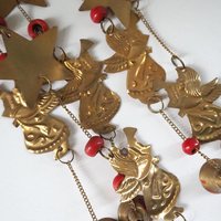 Vintage wind chime | Vintage brass wind chime | Brass wind chime | Angel wind chime with bells | Vintage Christmas decor