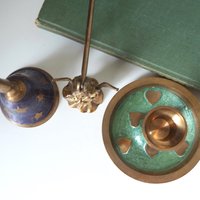 Vintage brass Christmas set | Vintage brass hand bell | Vintage brass candle holder and candle snuffer | Vintage Christmas gift set