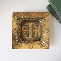 Vintage trinket dish | Vintage brass trinket dish | Heavy brass dish | Vintage brass ashtray | Asian brass dish