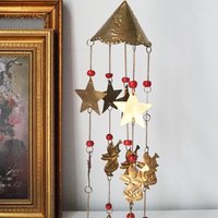 Vintage wind chime | Vintage brass wind chime | Brass wind chime | Angel wind chime with bells | Vintage Christmas decor