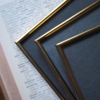 Set of three vintage brass photo frames | Brass photo frames | Vintage brass picture frames | Matching vintage frames | Simple brass frames