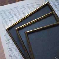 Set of three vintage brass photo frames | Brass photo frames | Vintage brass picture frames | Matching vintage frames | Simple brass frames