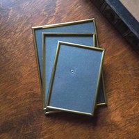 Set of three vintage brass photo frames | Brass photo frames | Vintage brass picture frames | Matching vintage frames | Simple brass frames