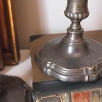 Set of two vintage candlestick holders | Silver plated candlestick holders | Large silver candlestick holders | Vintage candle holders