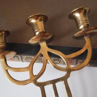 Vintage three arm candelabrum | Vintage brass candelabrum | Three arm candlestick holder | Vintage candelabra | Art nouveau candelabrum