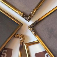 Set of five vintage photo frames | Mismatched photo frames | Set of five brass vintage frames | Vintage brass picture frames