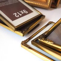 Set of five vintage photo frames | Mismatched photo frames | Set of five brass vintage frames | Vintage brass picture frames