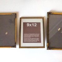 Set of five vintage photo frames | Mismatched photo frames | Set of five brass vintage frames | Vintage brass picture frames