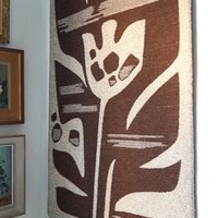 Vintage wall hanging | Large wall hanging | Scandinavian woven textile | Brown and beige wall hanging | Abstract wall tapestry