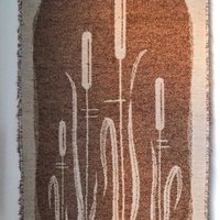 Vintage wall hanging | Scandinavian wall tapestry | Lapuan Kankurit wall hanging | Vintage wall tapestry | Finnish wall tapestry | Cattails