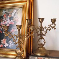 Vintage three arm candelabrums | Set of two matching candelabrums | Three arm candlestick holders | Vintage candelabra | Matching candelabra