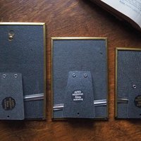 Set of three vintage brass photo frames | Brass photo frames | Vintage brass picture frames | Matching vintage frames | Simple brass frames
