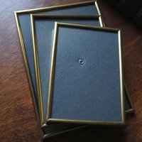 Set of three vintage brass photo frames | Brass photo frames | Vintage brass picture frames | Matching vintage frames | Simple brass frames