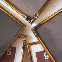 Set of five vintage photo frames | Mismatched photo frames | Set of five brass vintage frames | Vintage brass picture frames