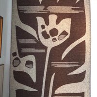 Vintage wall hanging | Large wall hanging | Scandinavian woven textile | Brown and beige wall hanging | Abstract wall tapestry