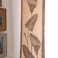 Vintage wall hanging | Long wall hanging | Scandinavian woven textile | Brown and beige wall hanging | Retro wall hanging