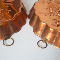 Set of two vintage copper baking molds | Vintage copper molds | Mismatched copper molds | Vintage baking molds | Vintage kitchen decor