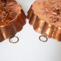 Set of two vintage copper baking molds | Vintage copper molds | Mismatched copper molds | Vintage baking molds | Vintage kitchen decor