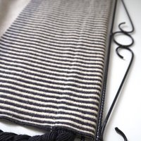 Vintage wall tapestry | Long wall hanging | Scandinavian woven textile | Geometrical wall tapestry | Black and white wall tapestry