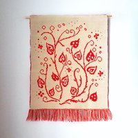 Vintage wall hanging | Handmade wall tapestry | Scandinavian wall hanging | Heart wall tapestry | Reversible wall tapestry