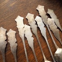 Set of nine vintage teaspoons | Vintage alpacca silver teaspoons | Small teaspoons | Vintage teaspoon set | Vintage alpacca teaspoons