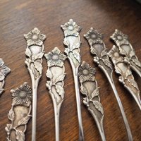 Set of nine vintage teaspoons | Vintage alpacca silver teaspoons | Small teaspoons | Vintage teaspoon set | Vintage alpacca teaspoons