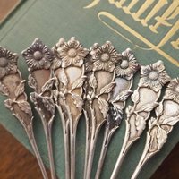 Set of nine vintage teaspoons | Vintage alpacca silver teaspoons | Small teaspoons | Vintage teaspoon set | Vintage alpacca teaspoons