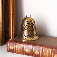 Vintage tealight candle holder | Vintage hanging lantern | Vintage heart votive candleholder | Hanging brass tealight holder