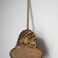 Vintage tealight candle holder | Vintage hanging lantern | Vintage heart votive candleholder | Hanging brass tealight holder