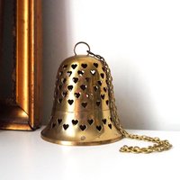 Vintage tealight candle holder | Vintage hanging lantern | Vintage heart votive candleholder | Hanging brass tealight holder